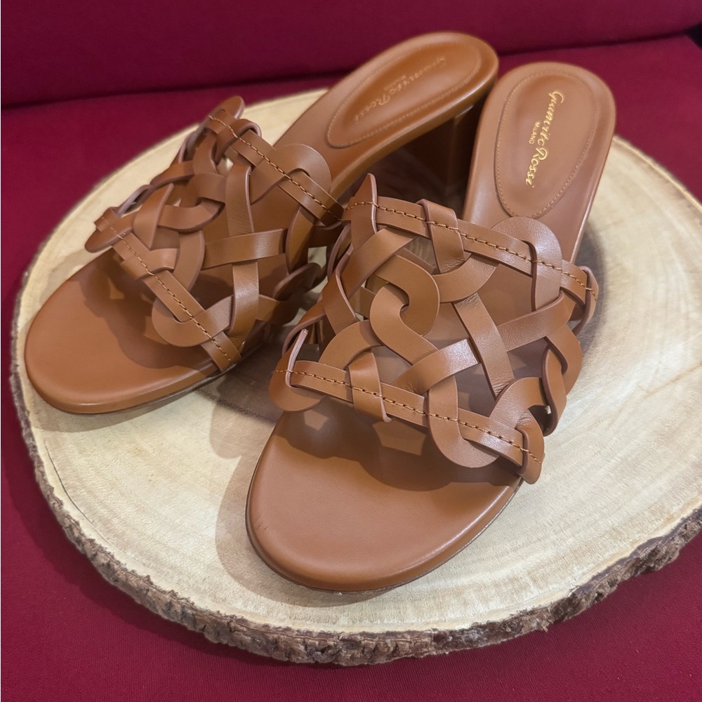 Gianvito Rossi ‘Almafi’ Woven Leather Slide Mules